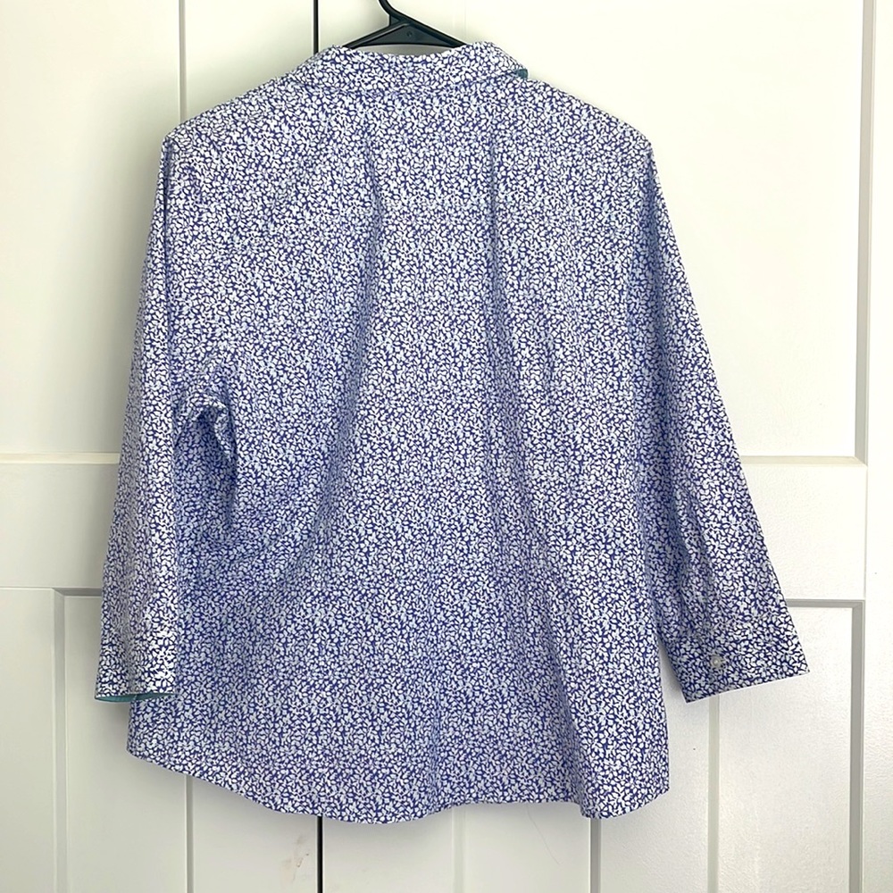 Talbots Wrinkle Resistant Button Down | Purple Fl… - image 2